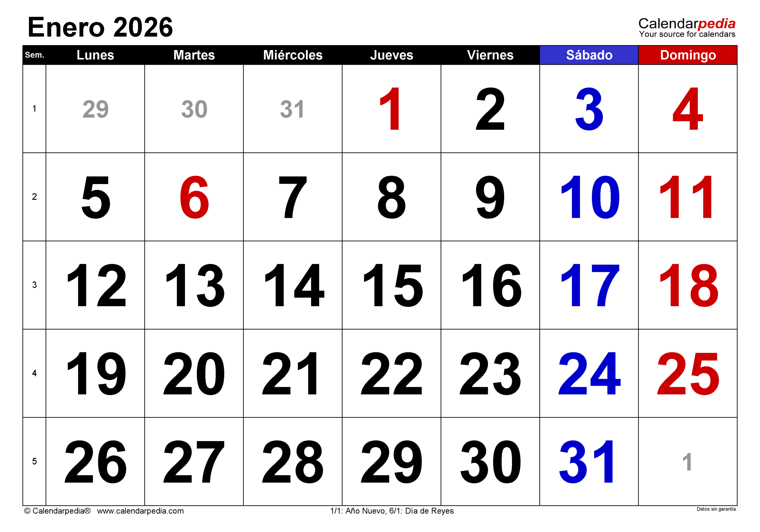 Calendario Enero 2026: Todo lo que necesitás saber sobre feriados y fechas importantes
